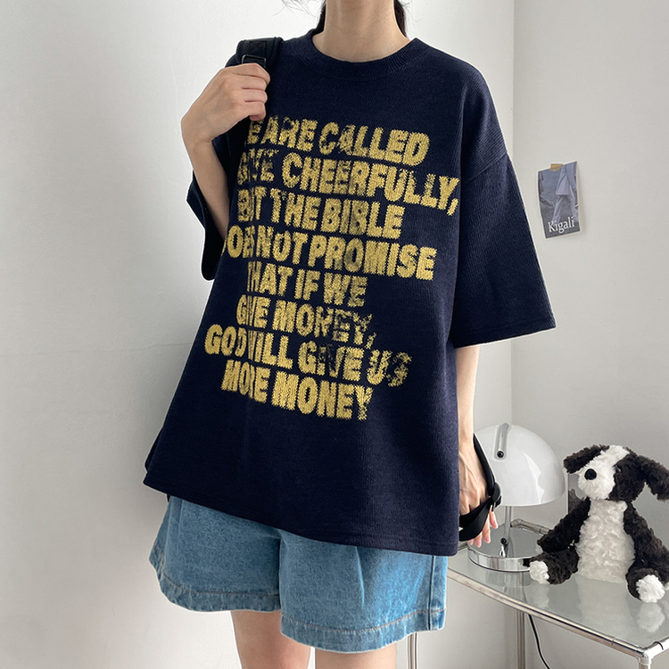 レタリング半袖Tシャツ｜ニット｜韓国ファッション通販 SONA