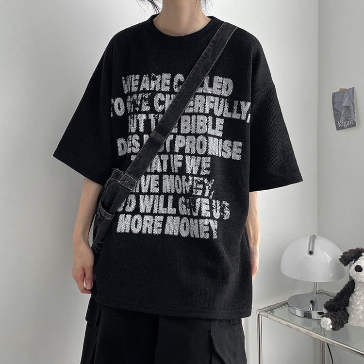 レタリング半袖Tシャツ｜ニット｜韓国ファッション通販 SONA
