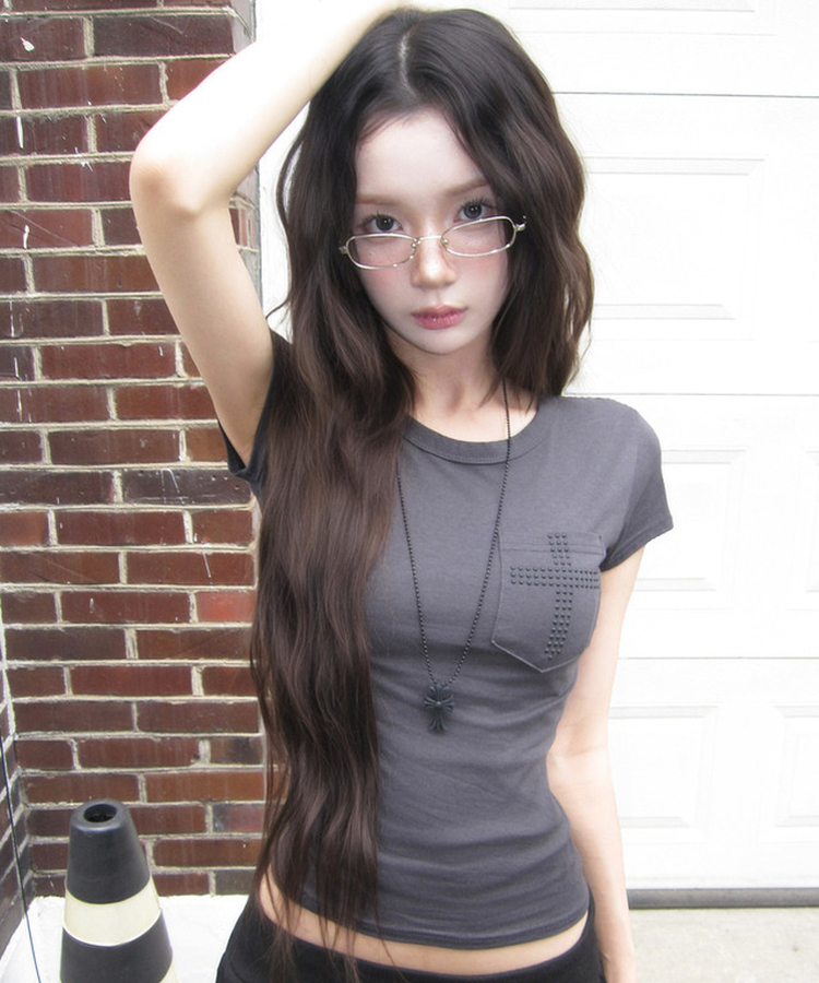 クロス半袖Tシャツ CHARCOAL