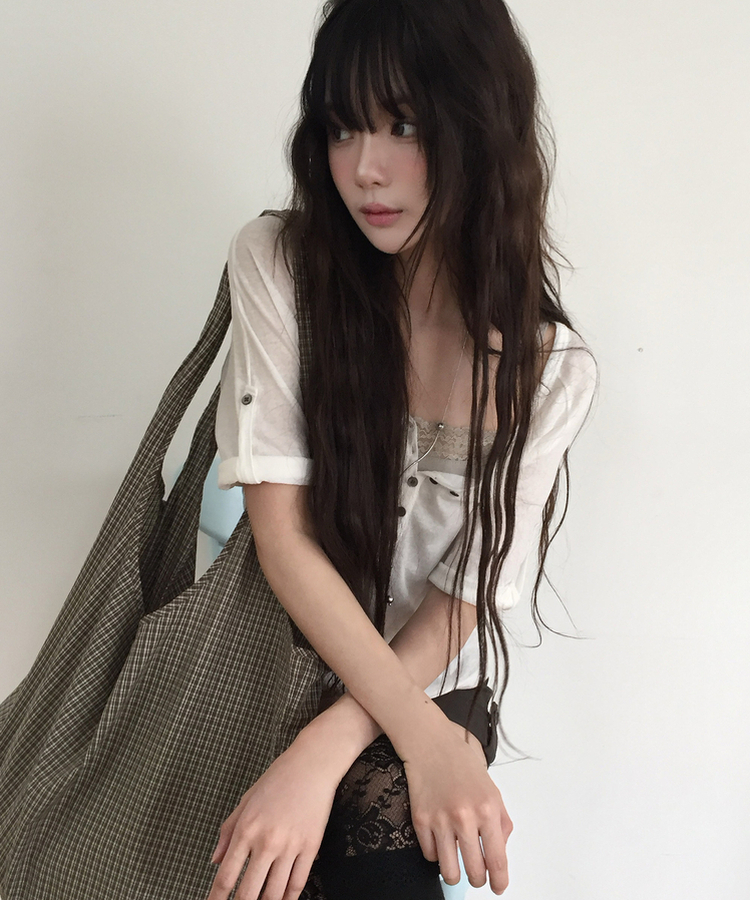 レーススクエアネックキャミソール(5color) GRAY BEIGE