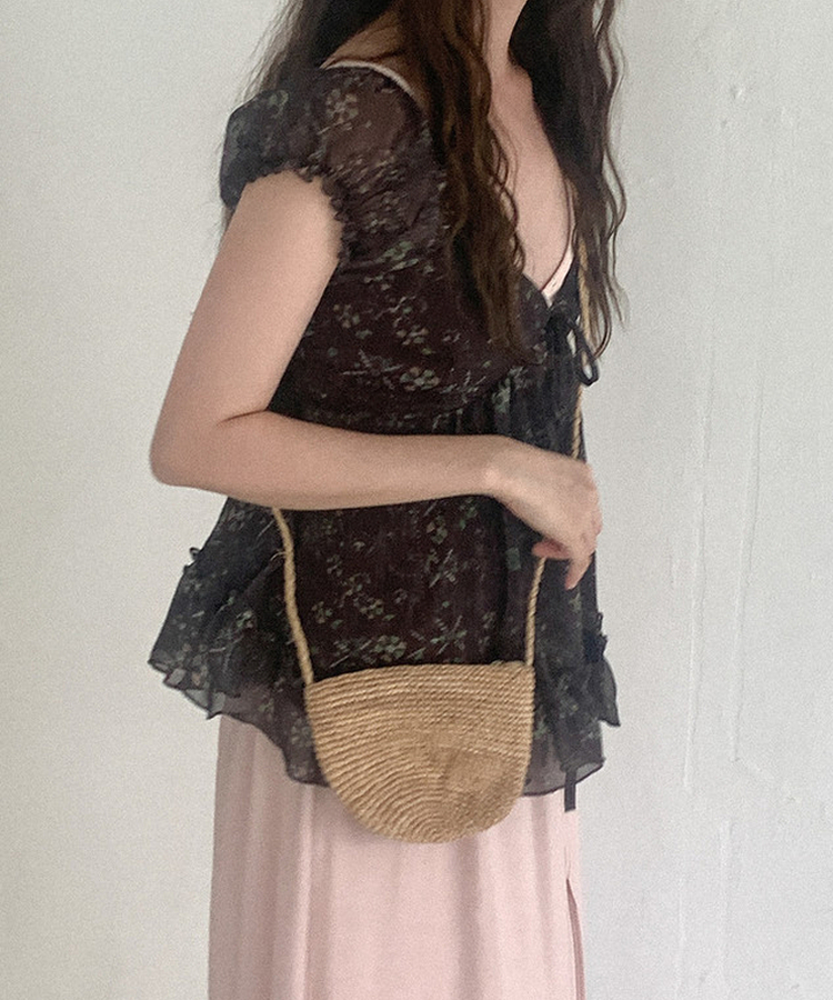 フラワーキャミソールブラウス BROWN