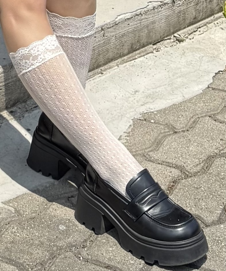 시어 메쉬 양말 화이트
