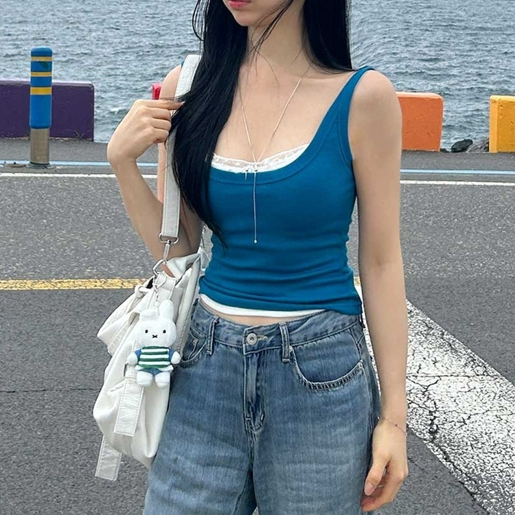 ベーシックUネックキャミソール(6color) TEAL