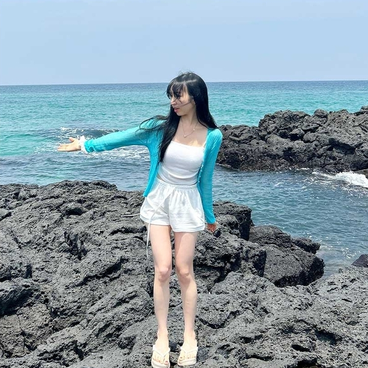 シアーカーディガン BLUE