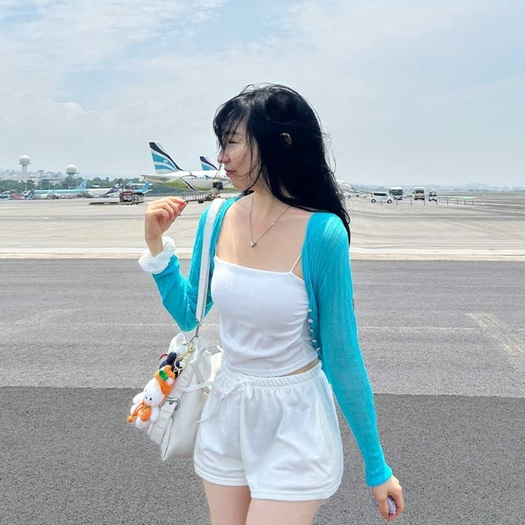 シアーカーディガン BLUE