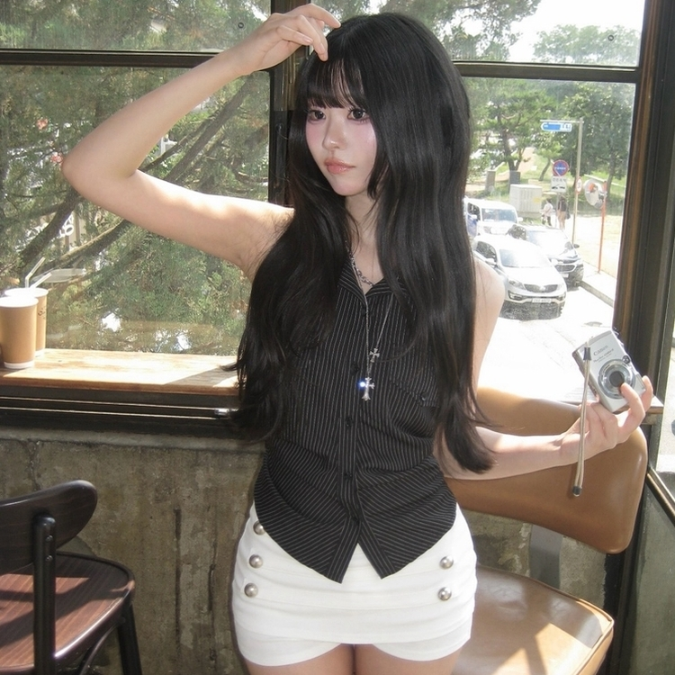ナポレオンボタンミニスカートパンツ IVORY