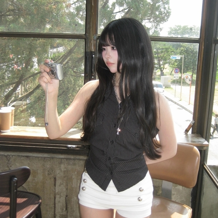 ナポレオンボタンミニスカートパンツ IVORY
