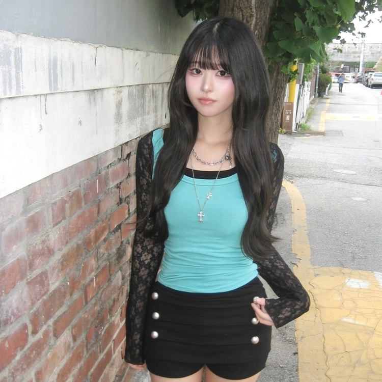 ナポレオンボタンミニスカートパンツ BLACK