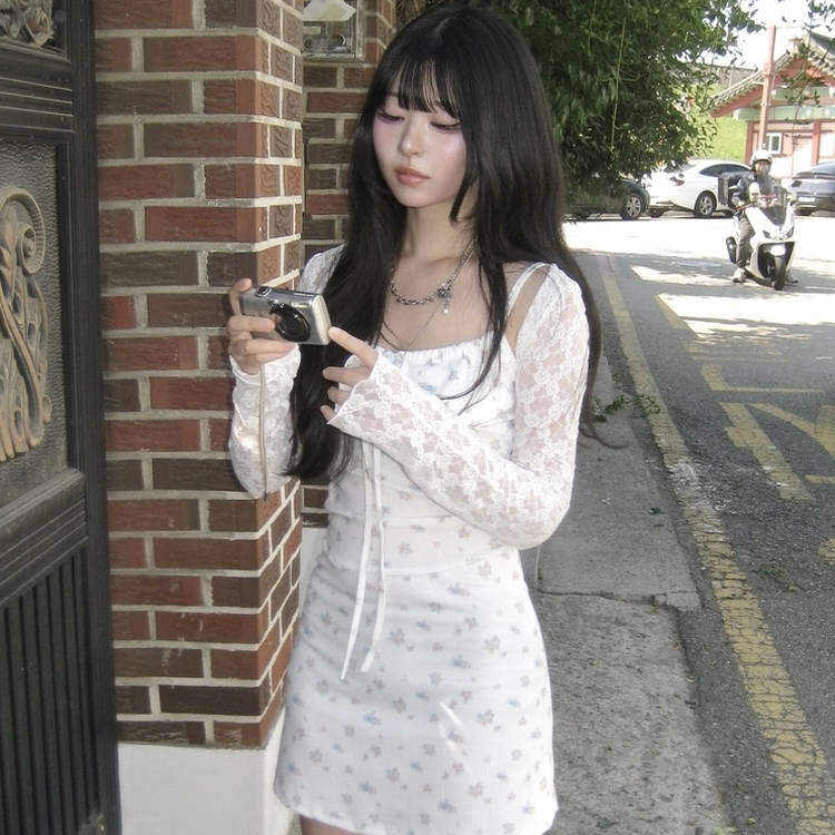 ローズレース長袖ボレロカーディガン IVORY