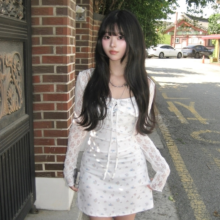 ローズレース長袖ボレロカーディガン IVORY