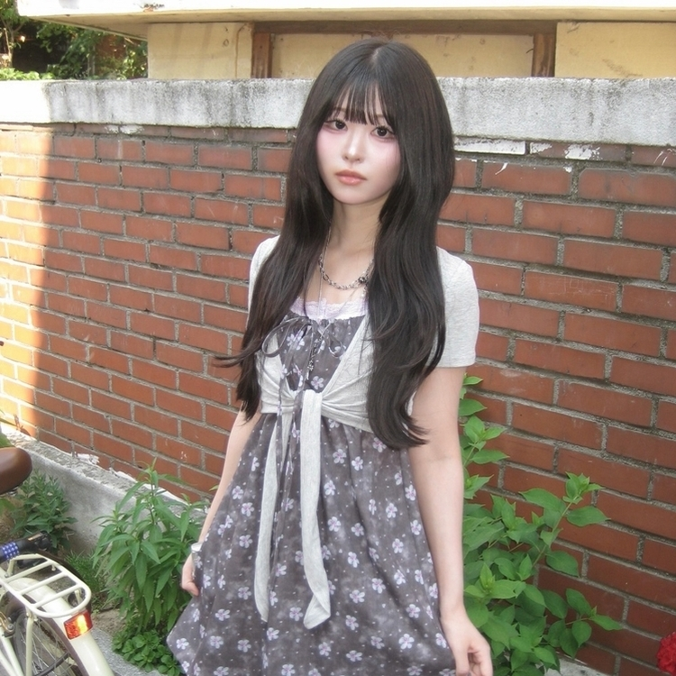 リボン半袖ボレロカーディガン GREY