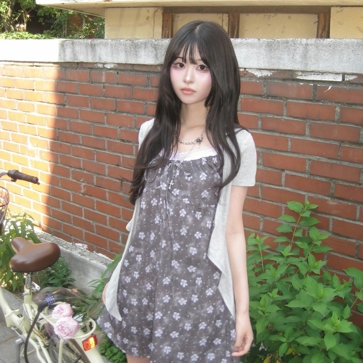 リボン半袖ボレロカーディガン GREY