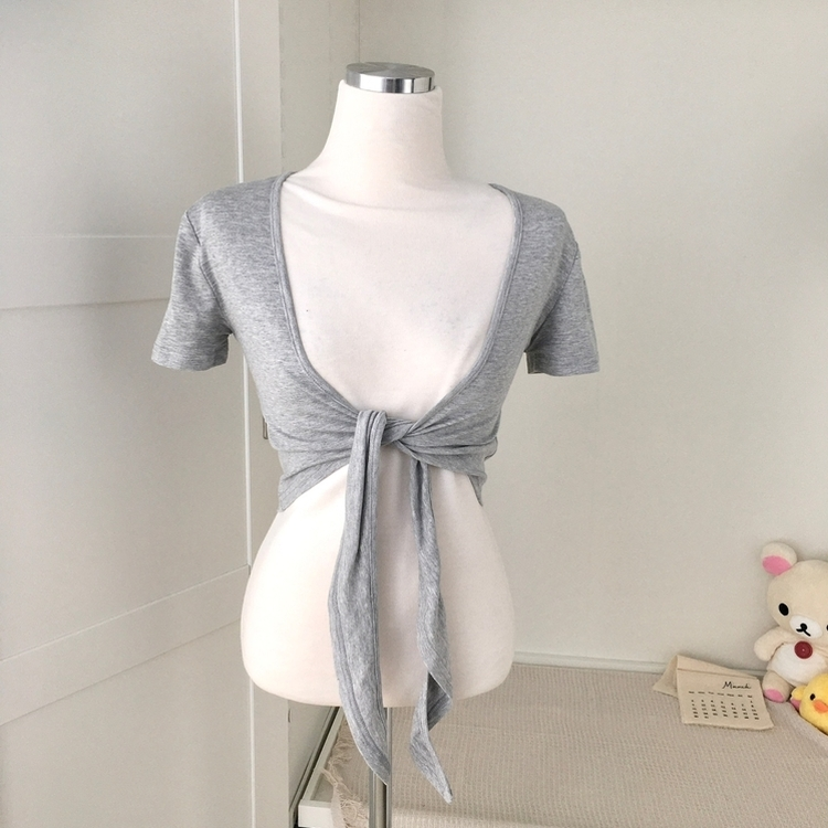 リボン半袖ボレロカーディガン