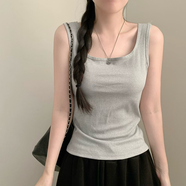スクエアネックキャミソール LIGHT GREY