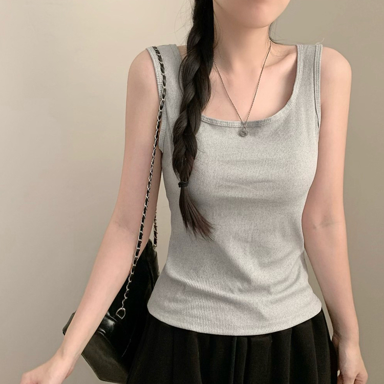 スクエアネックキャミソール LIGHT GREY