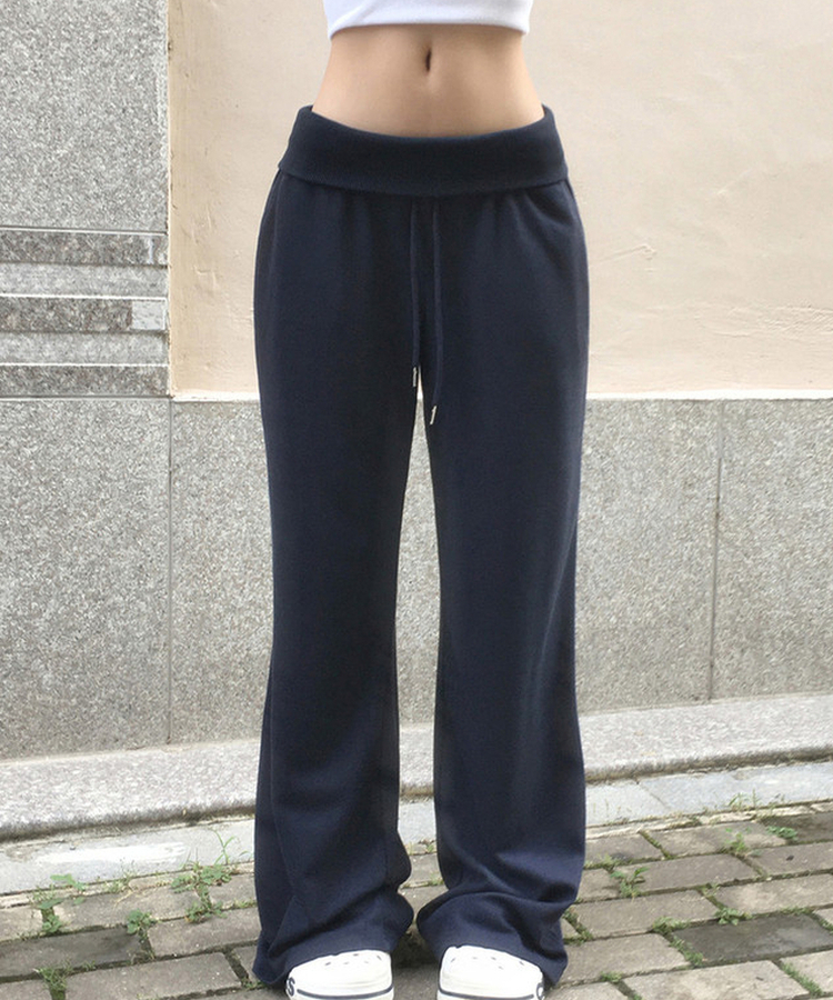 【丈別】バンディングブーツカットトレーニングパンツ NAVY