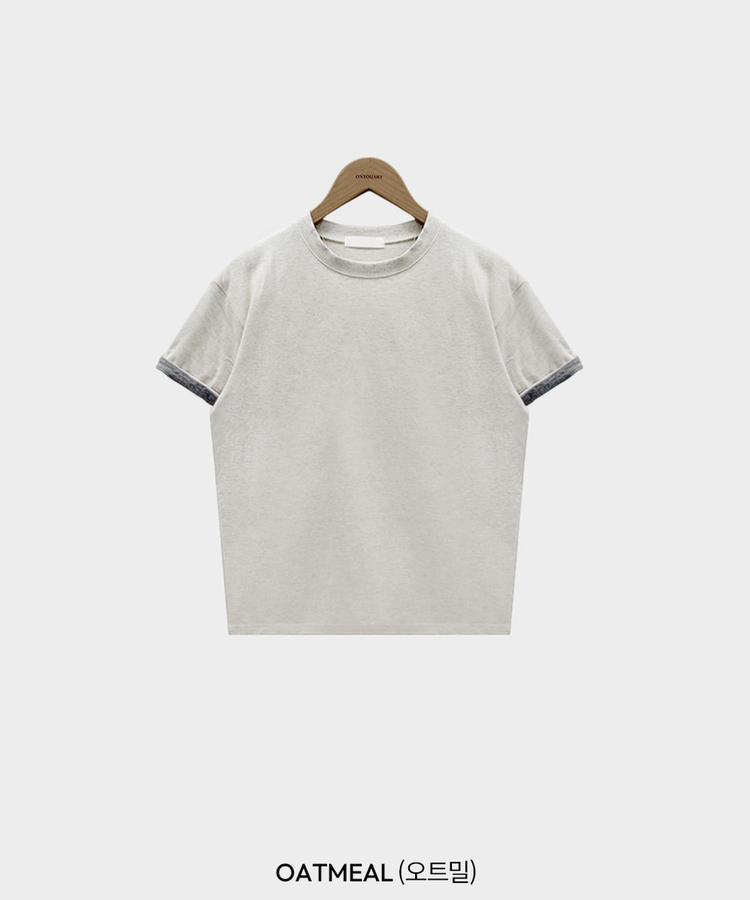 ロールアップ半袖ルーズフィットTシャツ(6color)