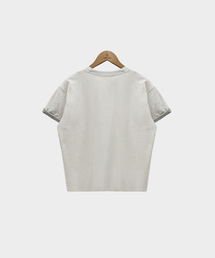 ロールアップ半袖ルーズフィットTシャツ(6color)