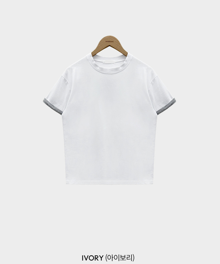 ロールアップ半袖ルーズフィットTシャツ(6color)