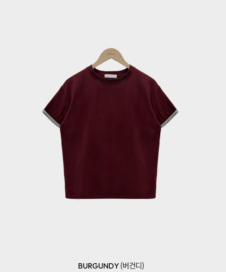 ロールアップ半袖ルーズフィットTシャツ(6color)