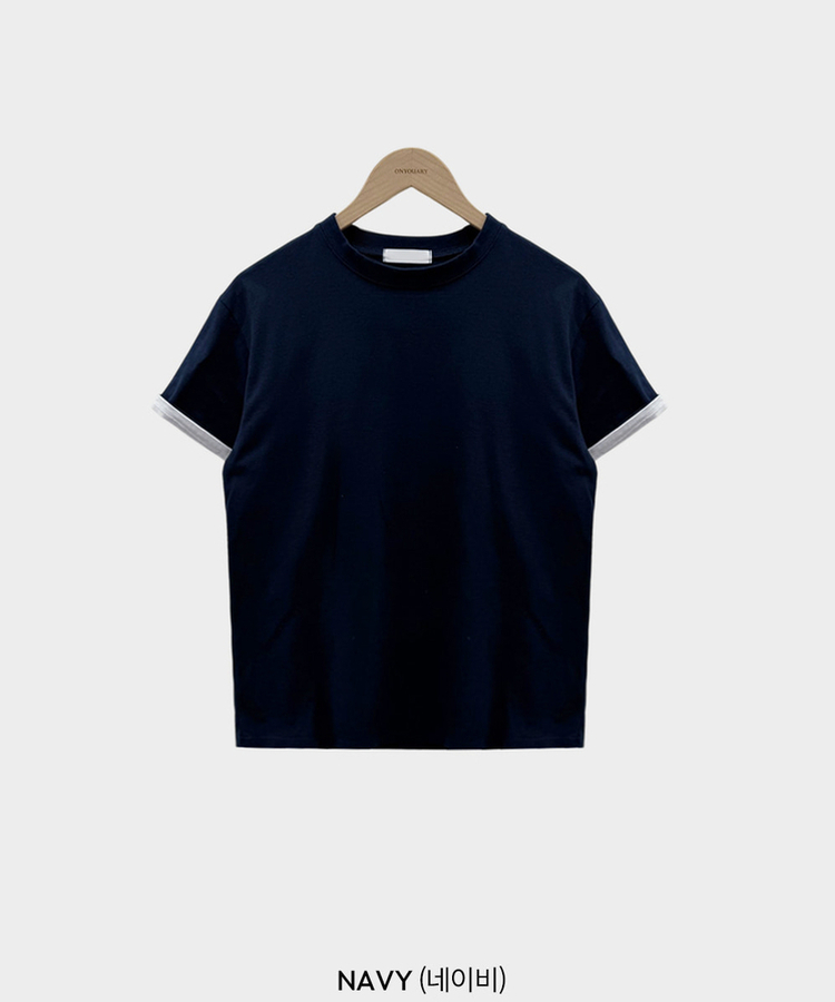 ロールアップ半袖ルーズフィットTシャツ(6color)