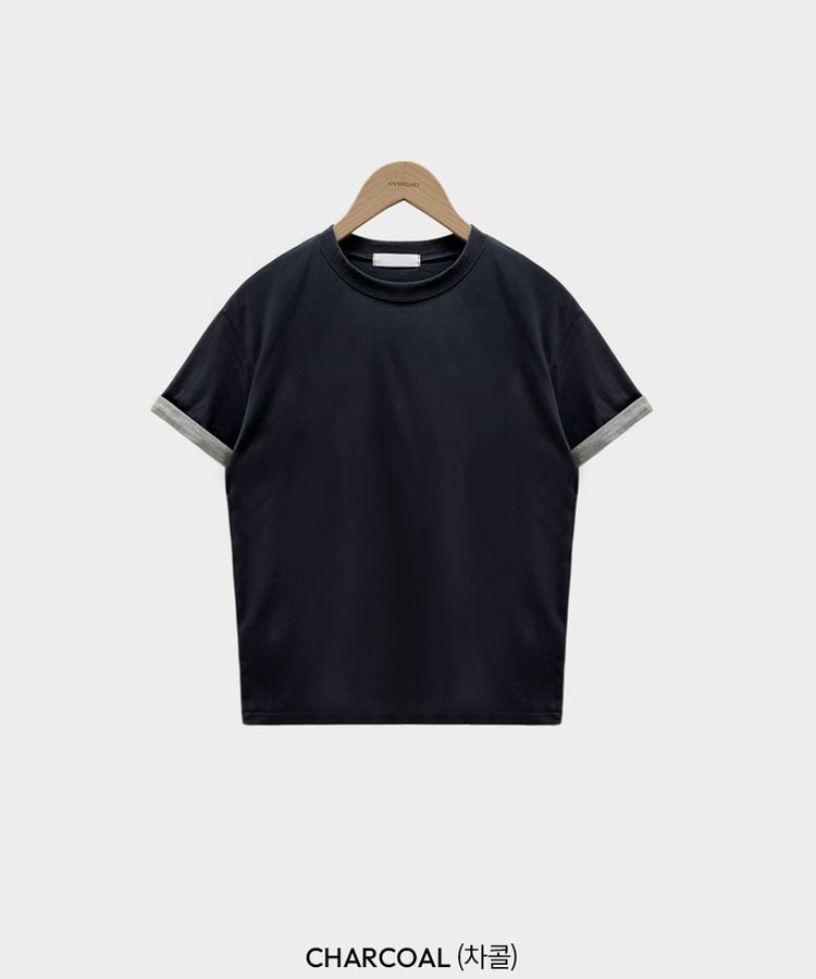 ロールアップ半袖ルーズフィットTシャツ(6color)