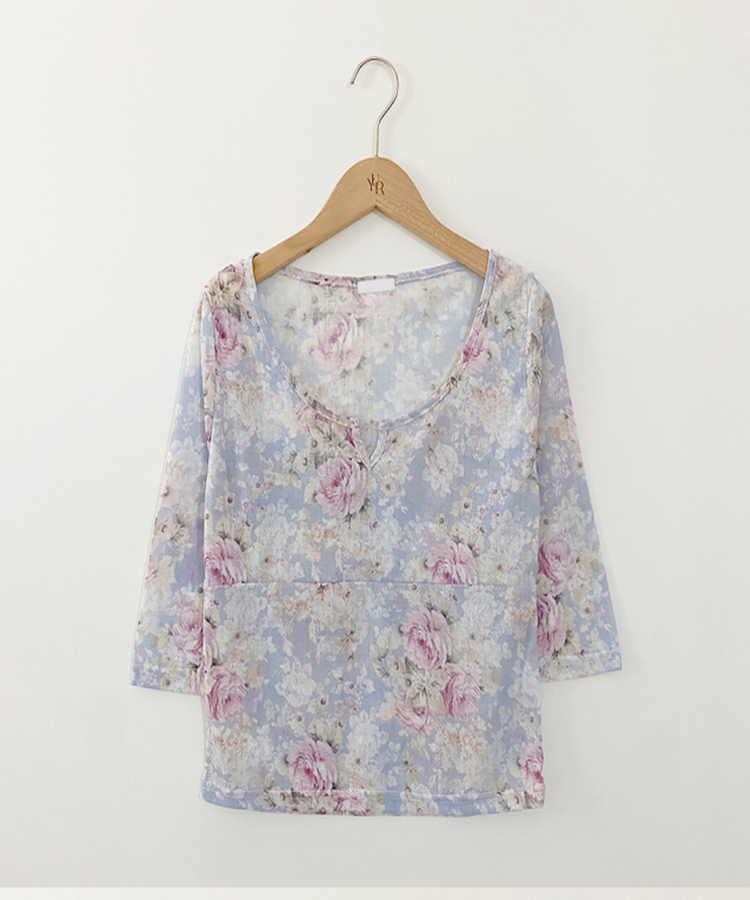 フラワー7分丈Tシャツ