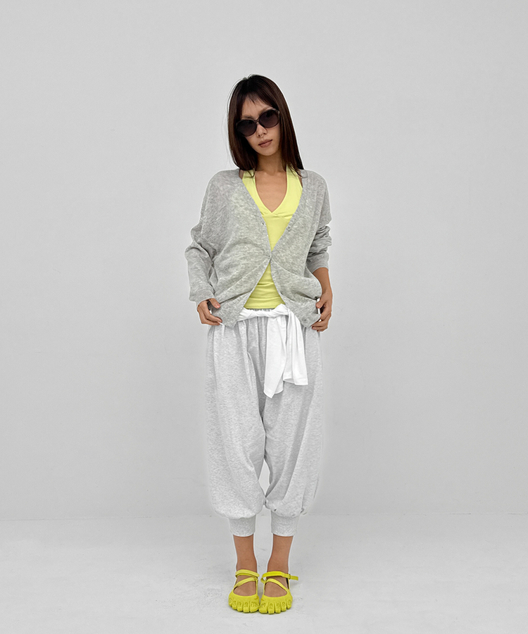 オーバーサイズVネックカーディガン(5color) GREY