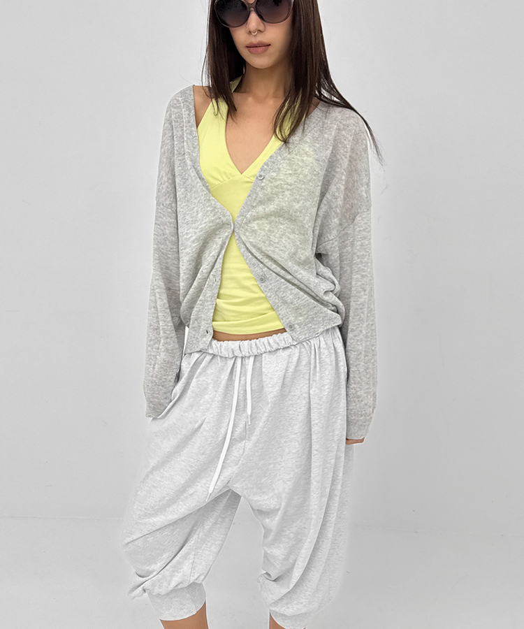 オーバーサイズVネックカーディガン(5color) GREY