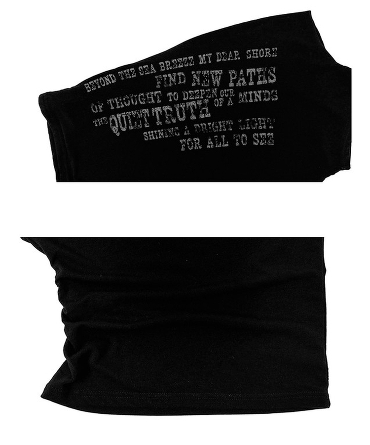 レタリングオフショルダーシャーリング半袖Tシャツ