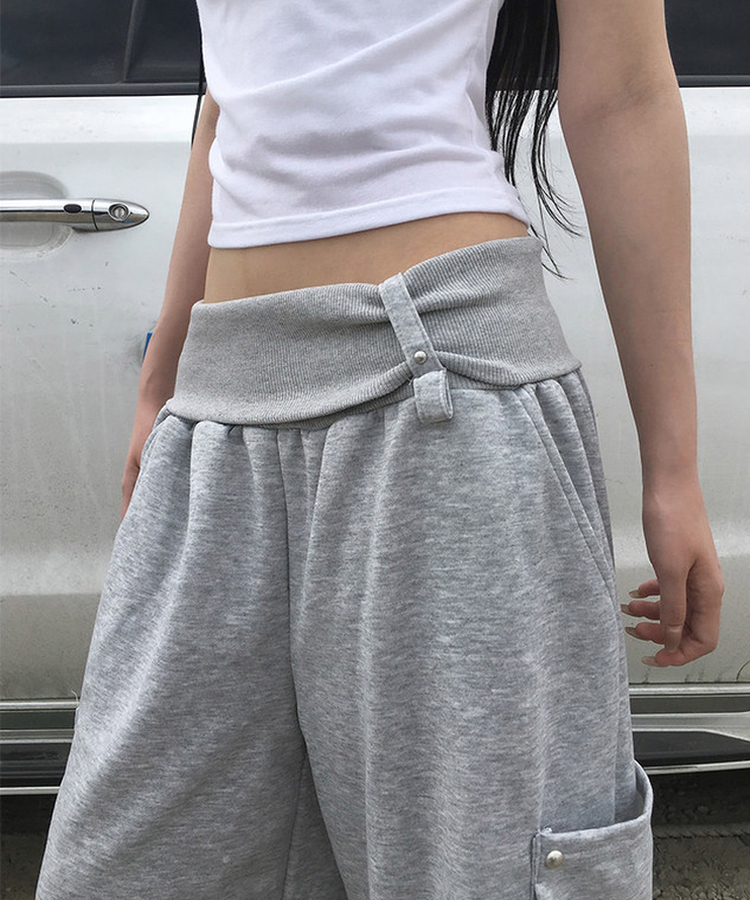 フォールドスタッズバミューダパンツ GREY