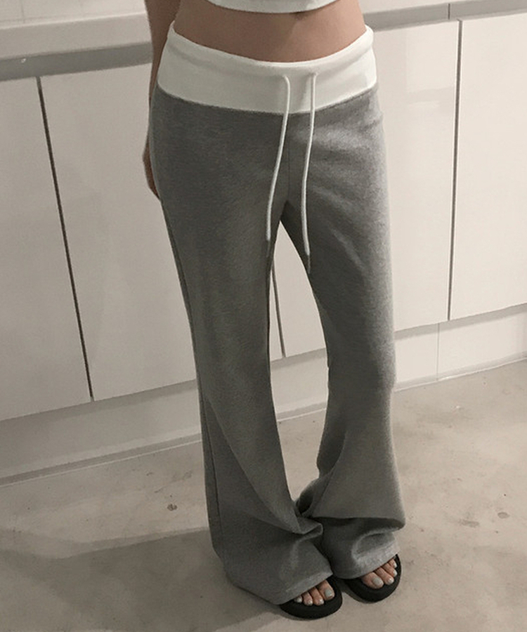 ツートーンブーツカットトレーニングパンツ MELANGE GRAY