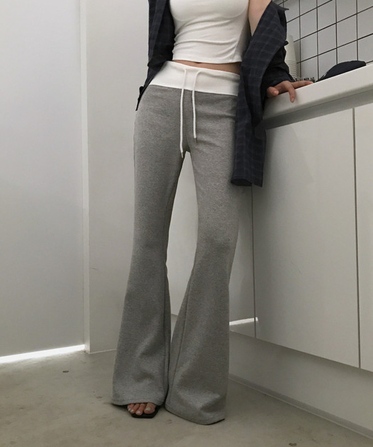ツートーンブーツカットトレーニングパンツ MELANGE GRAY