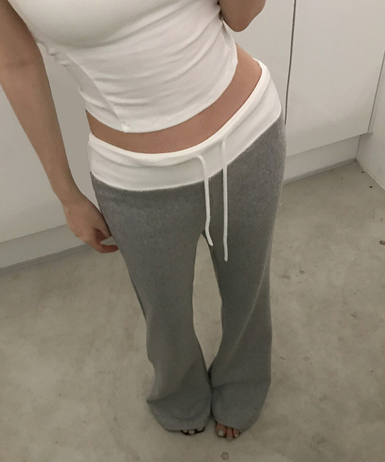 ツートーンブーツカットトレーニングパンツ MELANGE GRAY