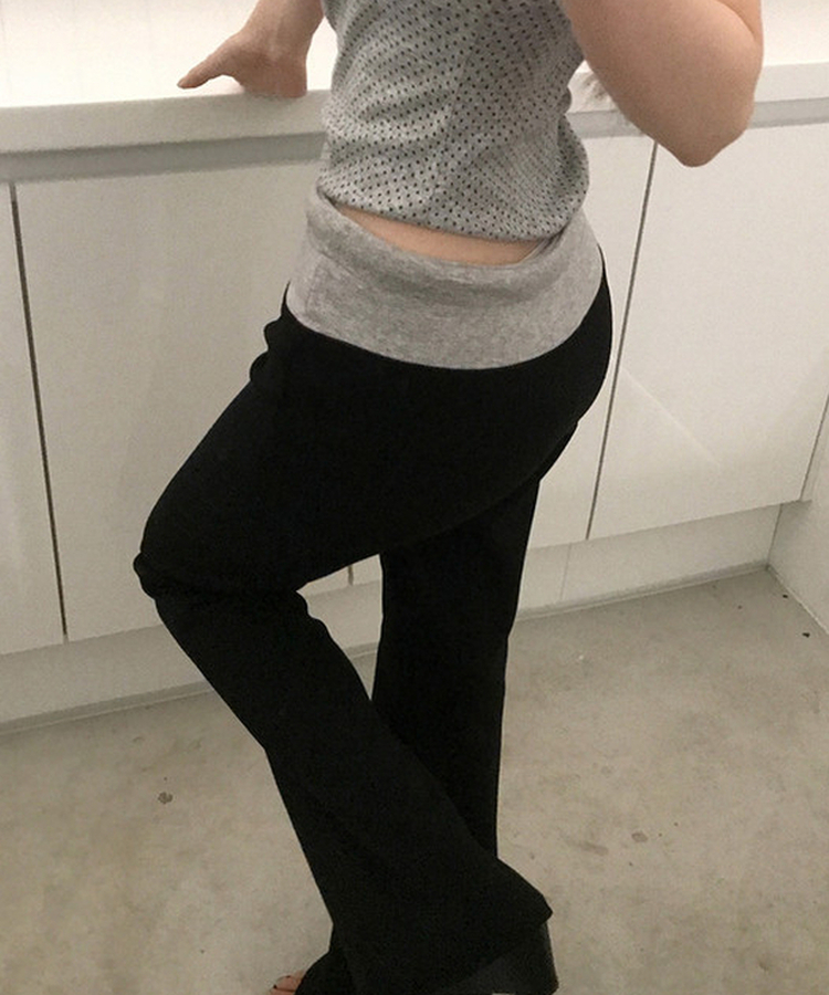 ツートーンブーツカットトレーニングパンツ BLACK