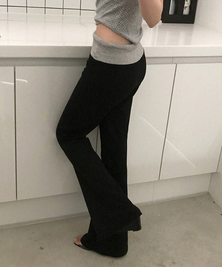 ツートーンブーツカットトレーニングパンツ BLACK
