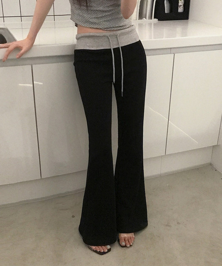 ツートーンブーツカットトレーニングパンツ BLACK