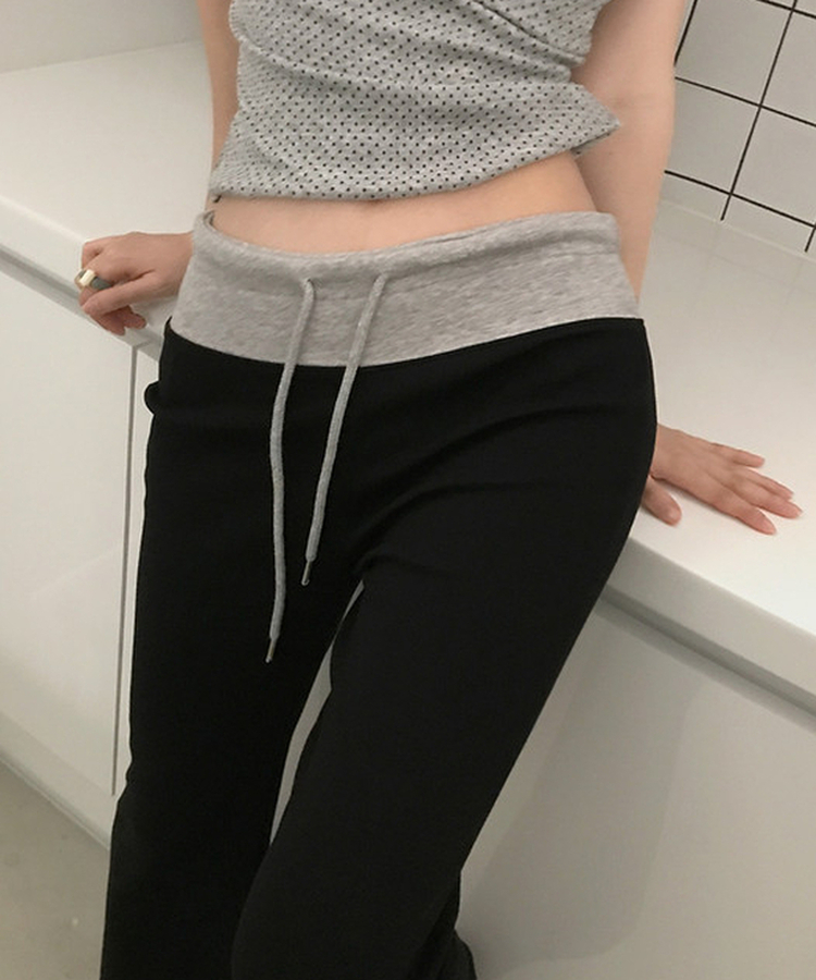 ツートーンブーツカットトレーニングパンツ BLACK