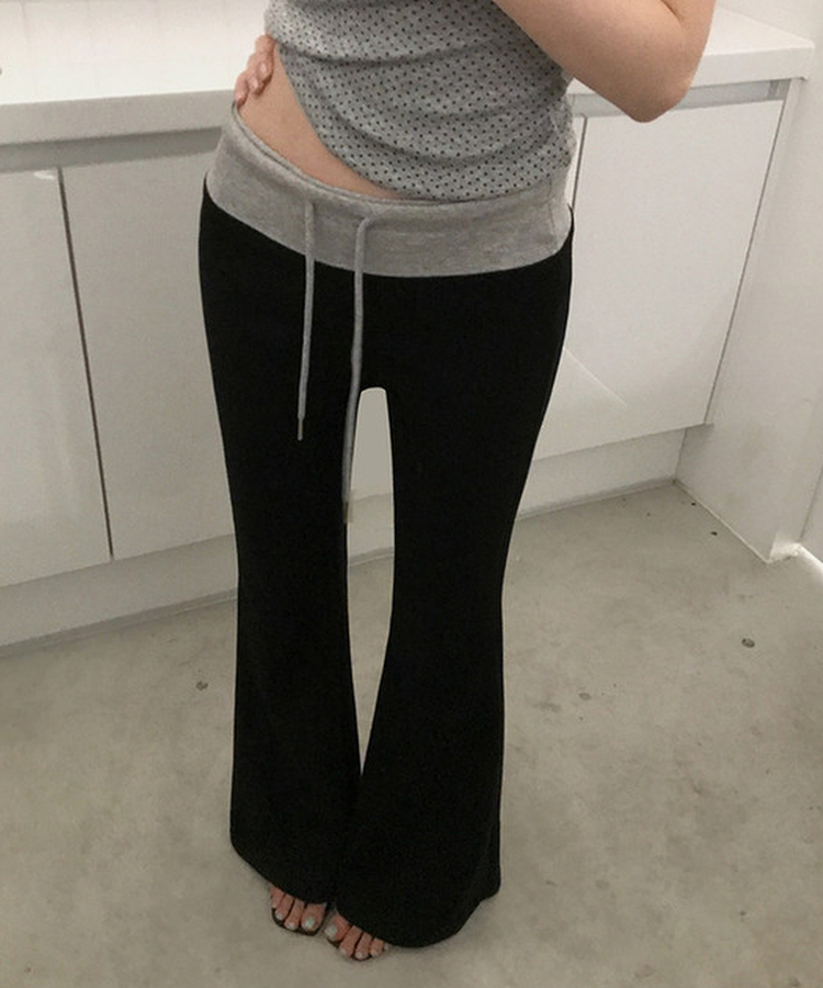 ツートーンブーツカットトレーニングパンツ BLACK