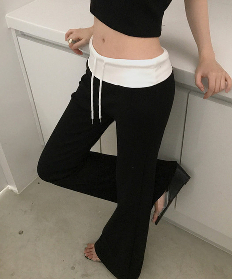 ツートーンブーツカットトレーニングパンツ IVORY