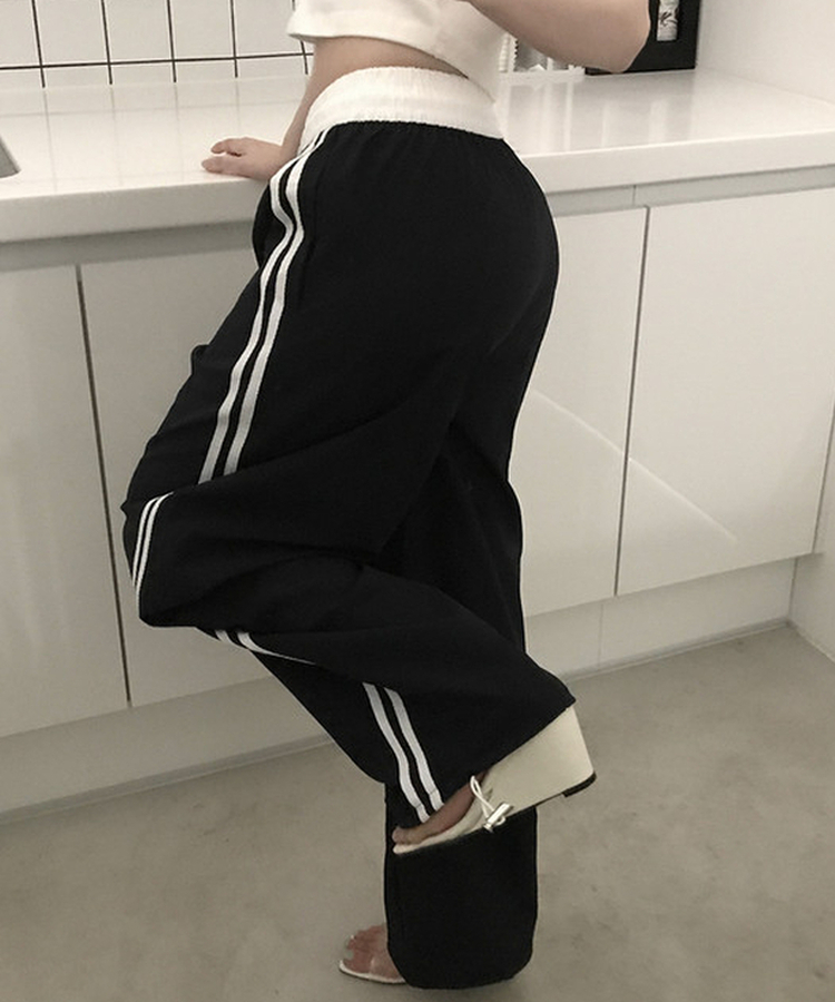 ストリングワイドトレーニングパンツ BLACK