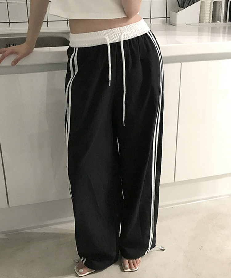 ストリングワイドトレーニングパンツ BLACK