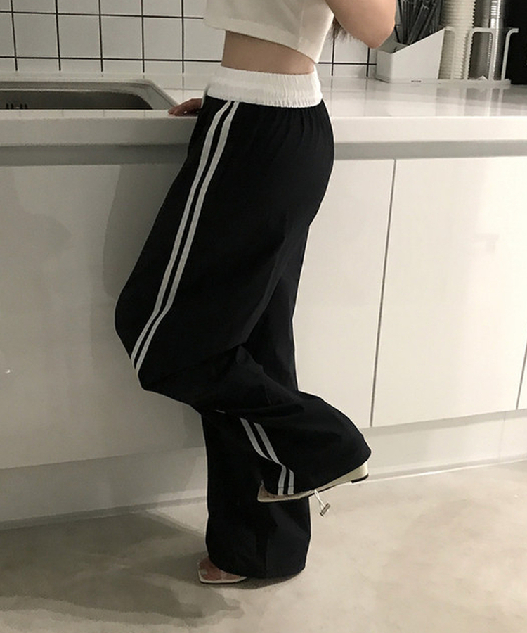 ストリングワイドトレーニングパンツ BLACK