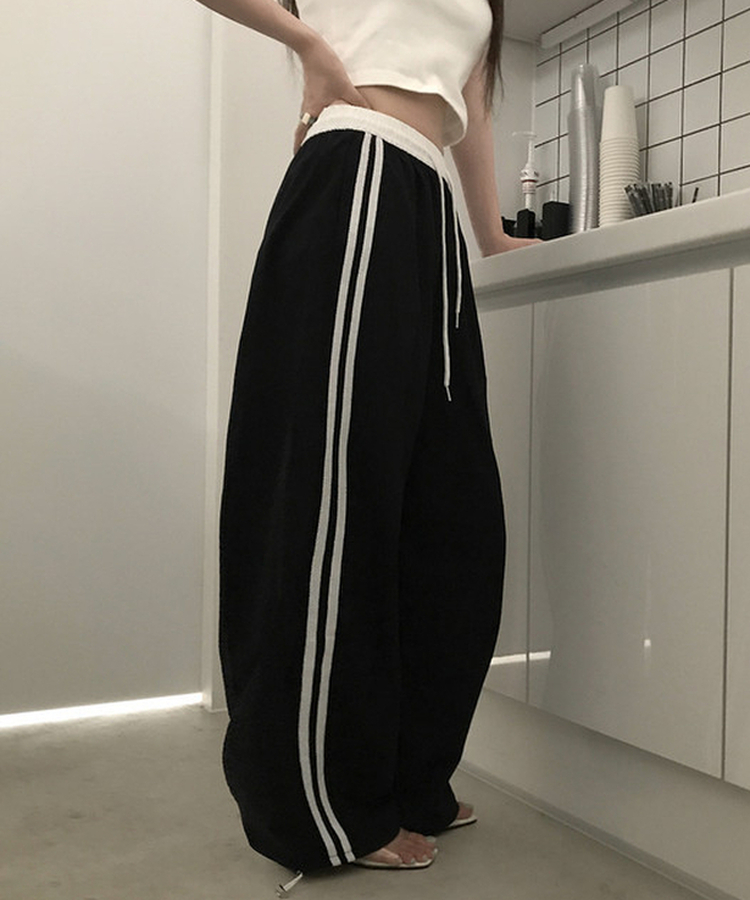 ストリングワイドトレーニングパンツ BLACK