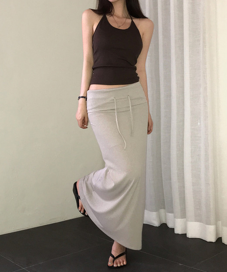 ホルターネックレイヤードキャミソール(5color) BROWN