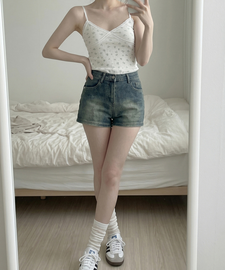 ストレッチベーシックショートパンツ DEEP DENIM