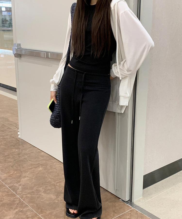 ブーツカットバンディングパンツ BLACK