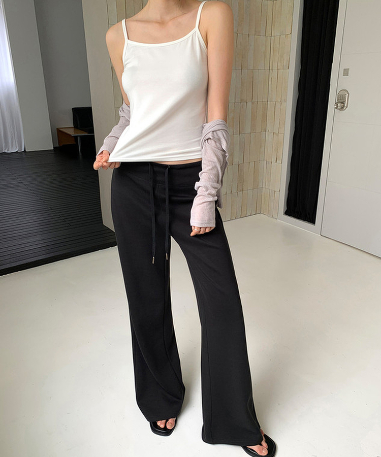 ブーツカットバンディングパンツ BLACK