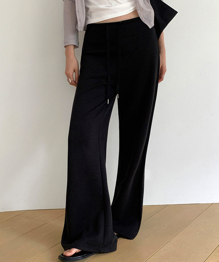 ブーツカットバンディングパンツ BLACK