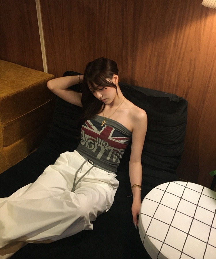 레이어드 와이드 트레이닝 팬츠 화이트